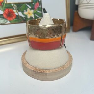 NWT Vibrant Pink-Orange Statement Cuff Bracelet